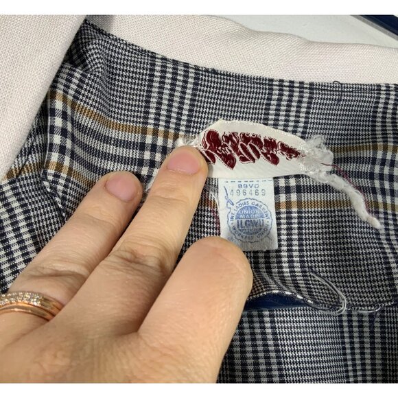 Womens Vintage 60s 70s Kay Windsor Plaid Drop Waist Pleat Front Dress school gir - Picture 7 of 7